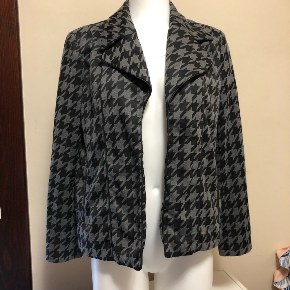 Black & Grey Houndstooth Blazer